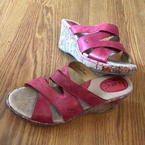 Boc red leather wedges sz 39